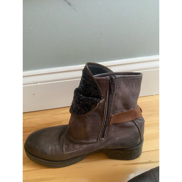 L’IDEA Brown Leather Boots with Sequins Size 39 - Picture 5 of 7